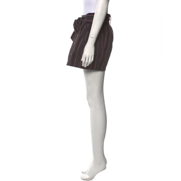 Hatch Maternity Striped Mini Shorts Black/White Size: L - Picture 2 of 3